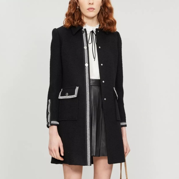 Maje black leather pleated mini skirt - size 4 (36) - Picture 3 of 8